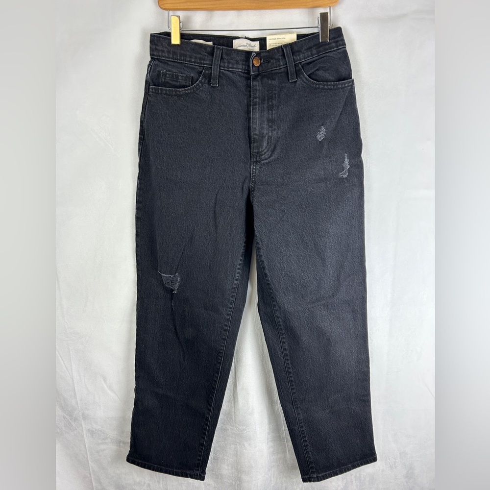 UNIVERSAL THREAD NWT High Rise Vintage Straight Distressed Jeans Black Sz 6/28
